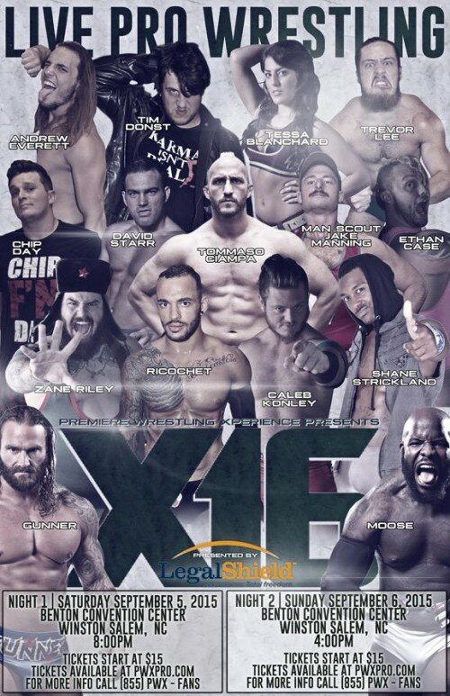 Results: Premiere Wrestling Xperience (PWX) – X16 Tournament 2015: Night 1 – September 5th, 2015 – Winston-Salem, NC